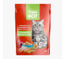 Влажный корм для кошек Wise Cat с сочным кроликом в соусе 100г (24шт/кор)