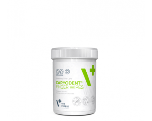 VetExpert Caryodent Finger Wipes, салфетки для гигиены полости рта у собак и кошек, 50 штук