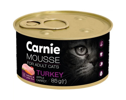 Корм для взрослых кошек Carnie паштет мясной мусс с индейкой и желе 85 г
