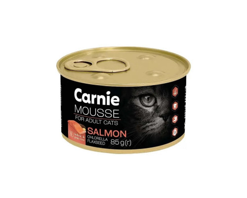 Корм для взрослых кошек Carnie паштет мясной мусс с лососем и желе 85 г 