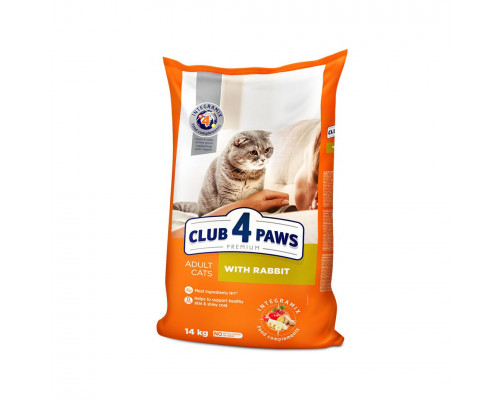 Club 4 Paws Сухой корм для взрослых кошек с кроликом Развесной (KG)