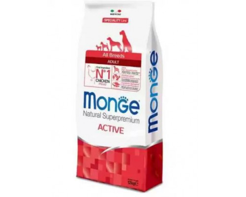 MONGE DRY DOG ALL BREED ADULT ACTIVE Chicken 12kg