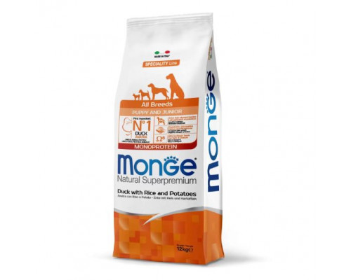 MONGE DRY DOG ALL BREED PUPPY Duck/Rice/Potatoes 12kg