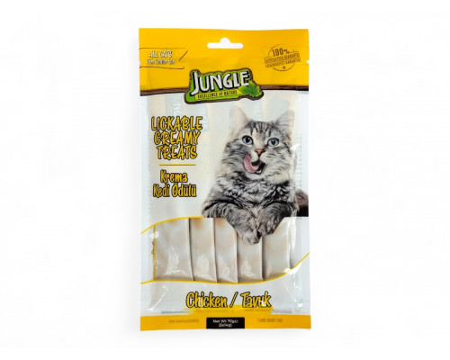 JUNGLE Кремовое лакомство с курицей, для кошек, 70г, 5шт, (40062)