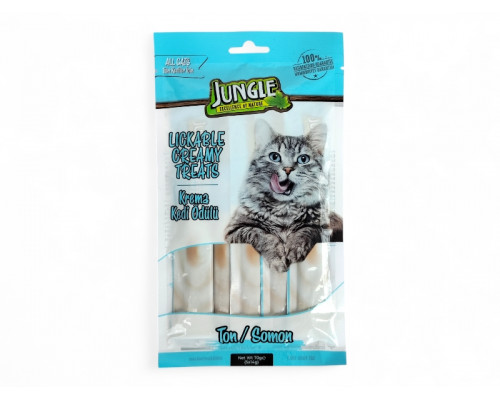 JUNGLE Кремовое лакомство с тунцом и лососем, для кошек, 70г, 5шт, (40063)