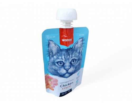 WANPY Мясная паста с курицей, для кошек, 90г, (40088)