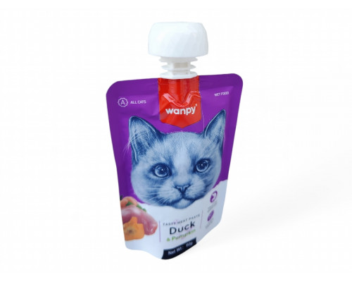 WANPY Мясная паста с уткой, для кошек, 90г, (40089)