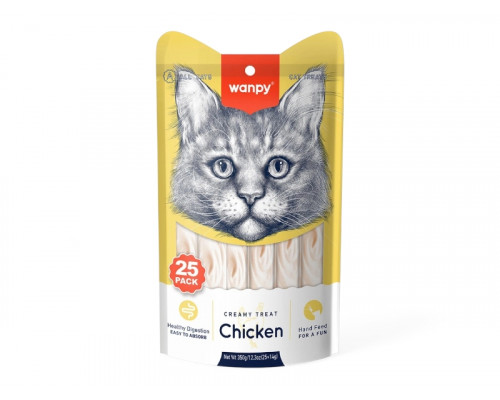 Wanpy Кремовое лакомство с курицей, для кошек, уп, 25шт по 14г, PIWP-039, (40109)