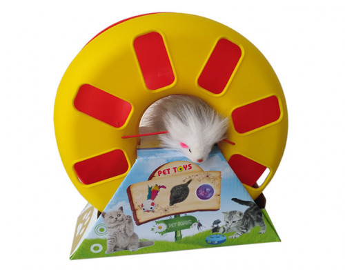 Интерактивная игрушка для кошек мышка на резинке, (41103)