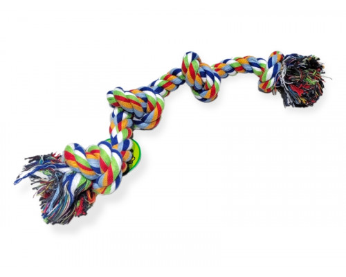 Веревочная игрушка, узлы, 40см, разн цв, малая, (41331)