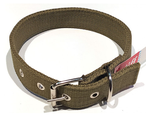 Ошейник брезент, двойной, STIFF, 306002, 30мм*56см, (43302)
