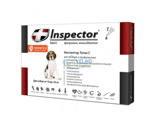 Inspector Total C капли для собак 10-25 кг, 1 пипетка
