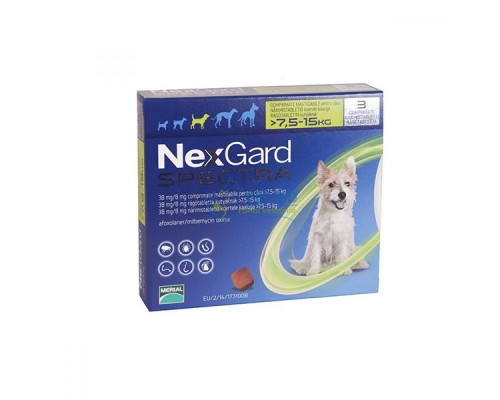 NexGard Spectra 7,5- 15 kg, 1 pastila