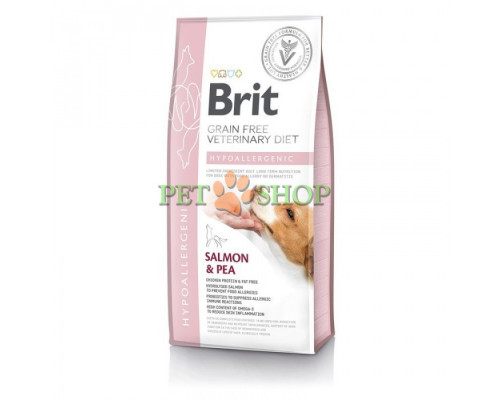 Brit Veterinary Diet Hypoallergenic, лосось и горох 12 кг