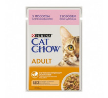 Корм для кошек Purina Cat Chow Adult с лососем и зеленой фасолью в желе 85 г.