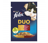 Корм для кошек Purina Felix Duo индейка с печенью, 85г.
