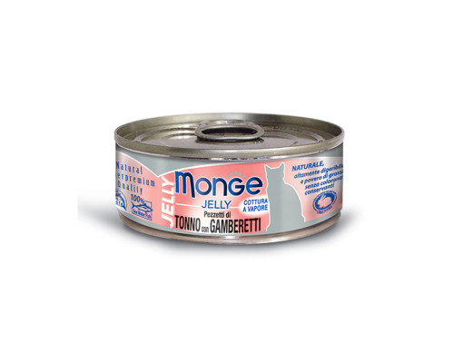 Monge Cat Jelly Can Yellowfin Tuna With Shrimp 80g