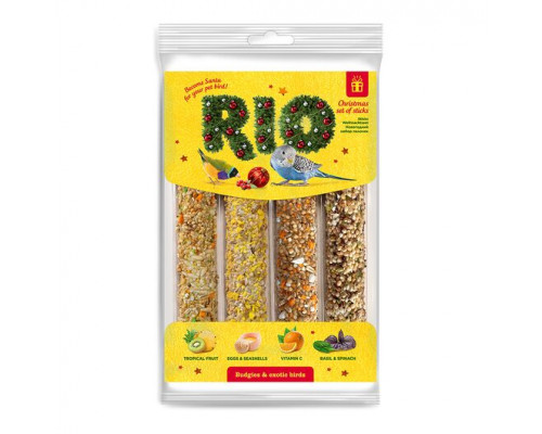 RIO Новогодний набор вкусных палочек для попугаев и других мелких птиц 4*45 гр