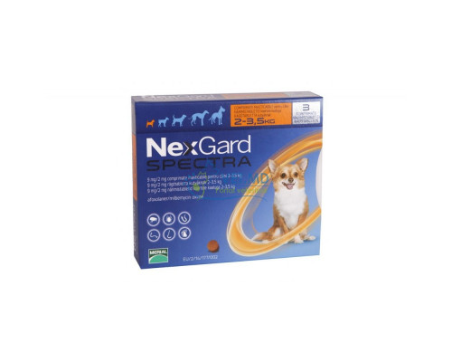 NexGard Spectra  для собак 2‑3,5 кг, 1 таблетка
