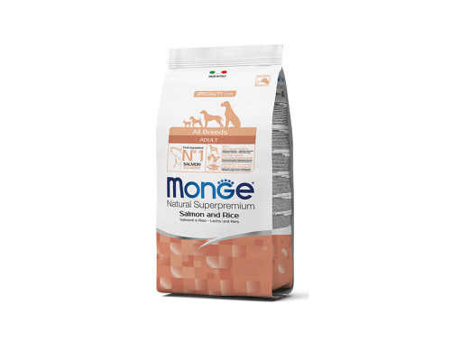 MONGE DRY DOG ALL BREED ADULT Salmone/Rice 12kg