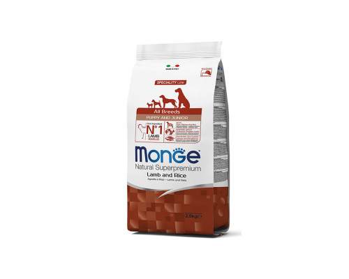 MONGE DRY DOG ALL BREED PUPPY Lamb/Rice 2,5kg