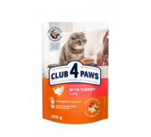 Club 4 Paws корм для взрослых кошек — индейка в желе