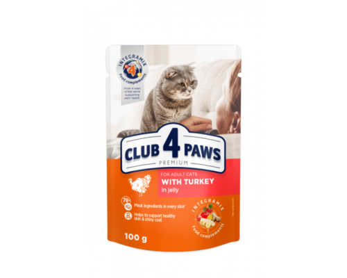 Club 4 Paws корм для взрослых кошек — индейка в желе