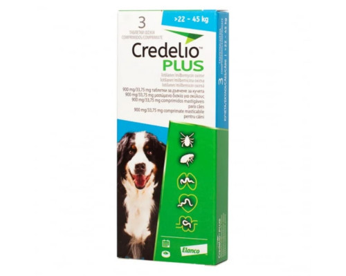 Credelio Plus 900/33.75 mg caini (22-45 kg) - 3 tablete