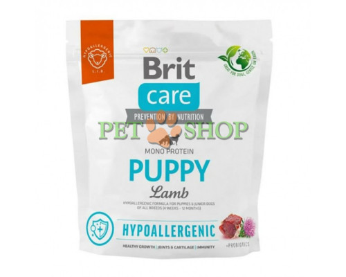 Brit Care Hypoallergenic Puppy Lamb, Rice 1 kg