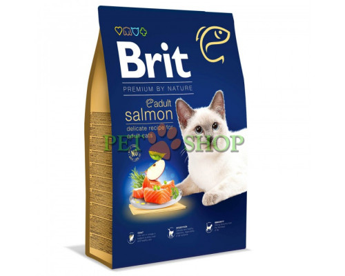 Brit Premium by Nature Cat Adult с лососем 8 кг
