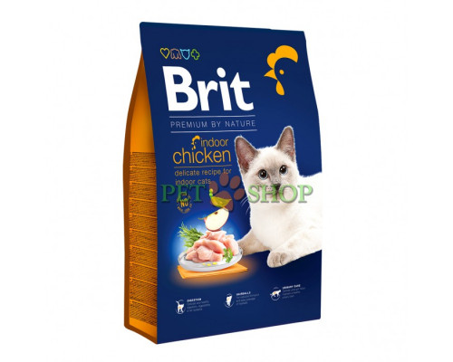 Brit Premium by Nature Cat Indoor 8 kg с курицей