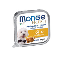 MONGE DOG FRESH Pate and chunkies with chicken 100gr.