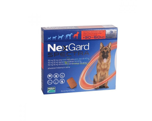 NexGard Spectra 30-60 kg, 3 pastile