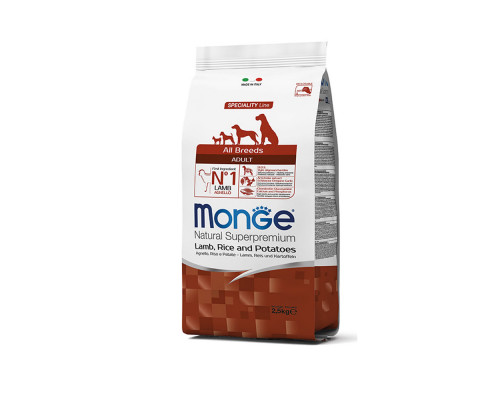 MONGE DRY DOG ALL BREED ADULT Lamb/Rice/Potatoes 2,5kg