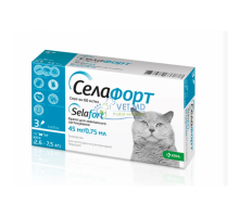 Селафорт (селамектин) 45 мг спот-он для кошек 2,6 - 7,5 кг ,1 пипеткa.