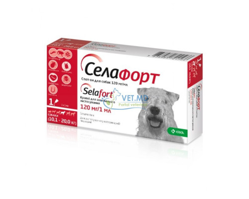Селафорт (селамектин) 120 мг Spot-On для собак 10–20 кг, 1 пипетка
