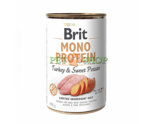 Brit Mono Protein Turkey, Sweet Potato 400 gr