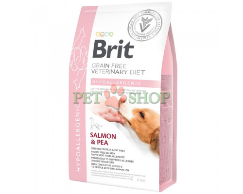 Brit Veterinary Diet Hypoallergenic , лосось и горох 2 кг
