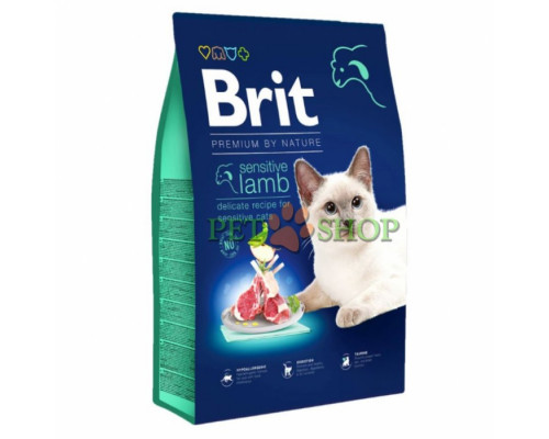 Brit Premium by Nature Cat с ягненком 8 кг