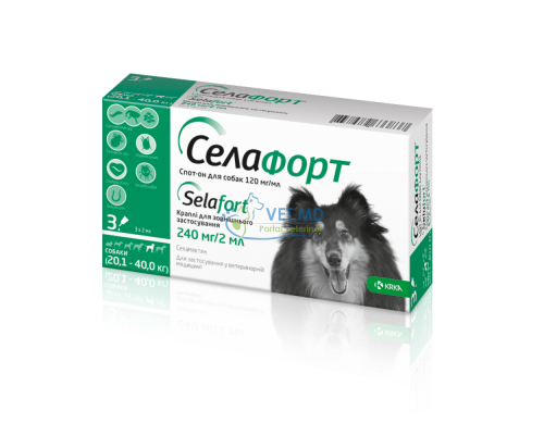 Селафорт (селамектин) 240 мг Spot-On cобаки 20–40 кг, 1 пипетка
