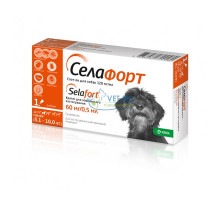 Селафорт (селамектин) 60 мг Spot-On для собак 5,1 - 10 кг, 1 пипеткa