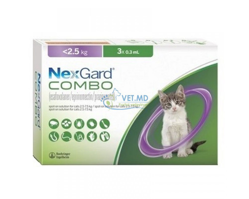 NexGard Combo для кошек до 2,5 кг, 1 доза