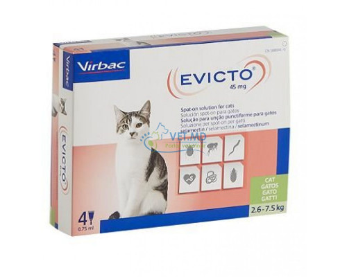 Evicto (селамектин 45 мг) для кошек 2,6-7,5 кг, 1 пипетка