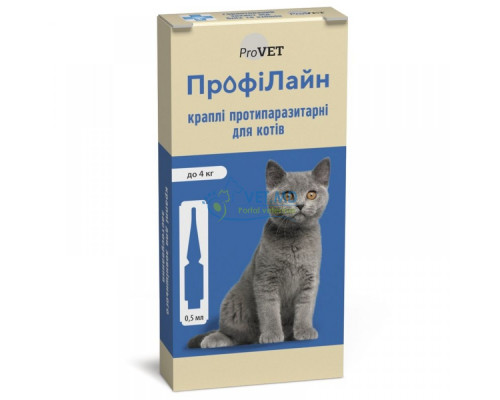 Profiline для кошек до 4 кг, 1 пипетка