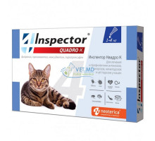 Inspector Quadro K капли противопаразитарные для кошек 1-4 кг, 1 пипетка