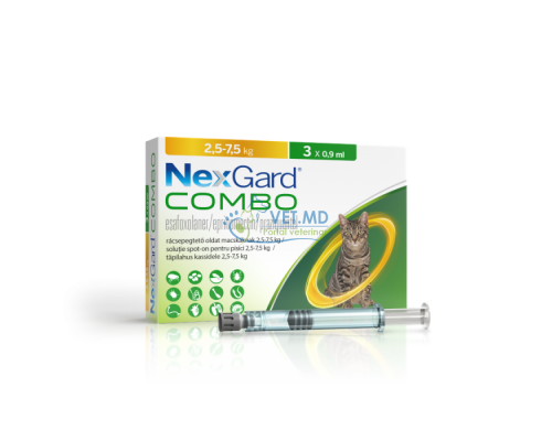 NexGard Combo для кошек 2,5-7,5 кг, 3 шприц