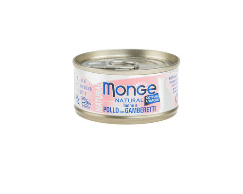 MONGE CAT NATURAL Can Tuna & chicken with shrimps 80gr.