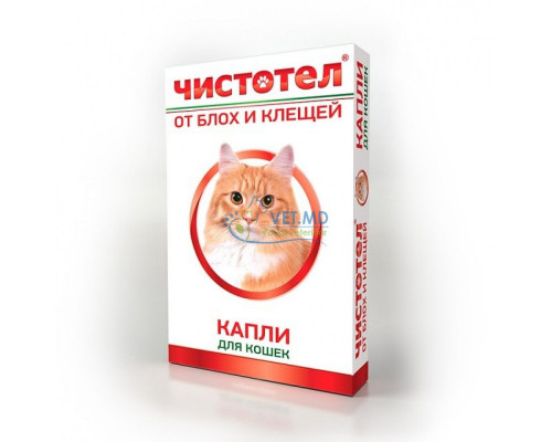 Чистотел Капли от блох и клещей для кошек , 3 шт