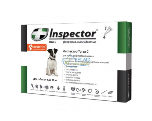 Inspector Total C капли для собак 4-10 кг,1 пипетка