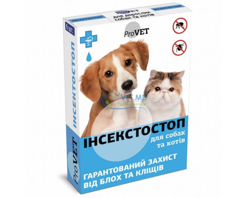 ProVET InsectoStop противопаразитарное средство для собак и кошек, 6 пипеток